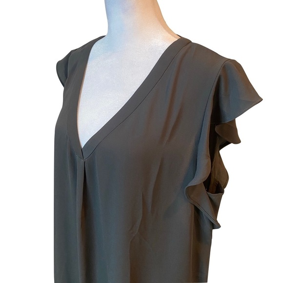 Philosophy Polyester Grey Shell Blouse Flutter Sleeves for the Office, Size XL - Picture 4 of 8